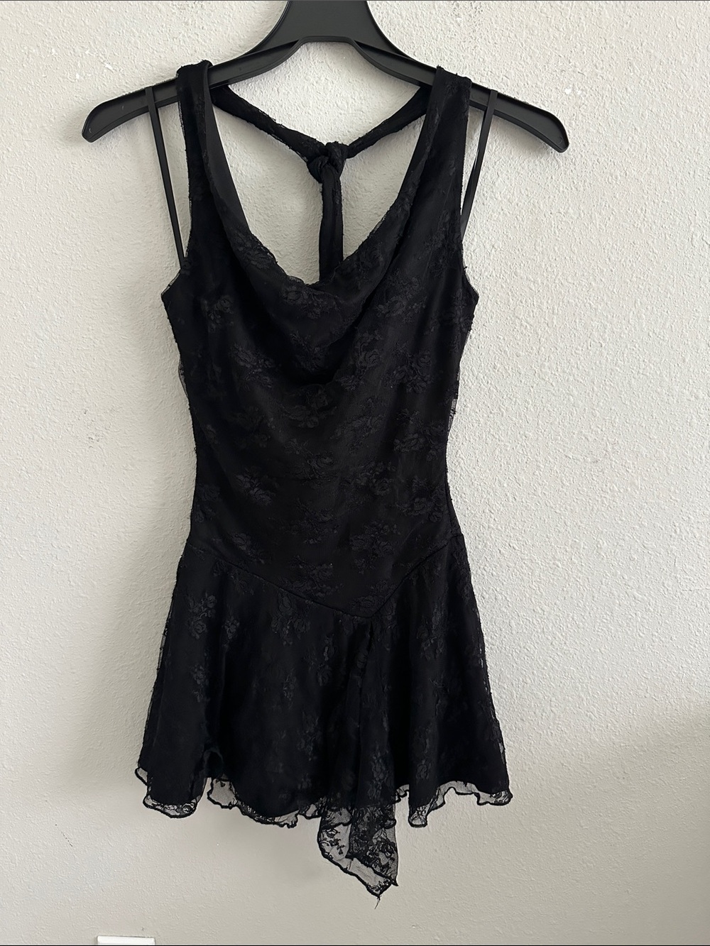Windsor Black Lace Skater Dress with Cowl Neck - Picture 2 of 7